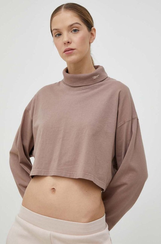Reebok Classic longsleeve bawełniany bawełna beżowy HT7861