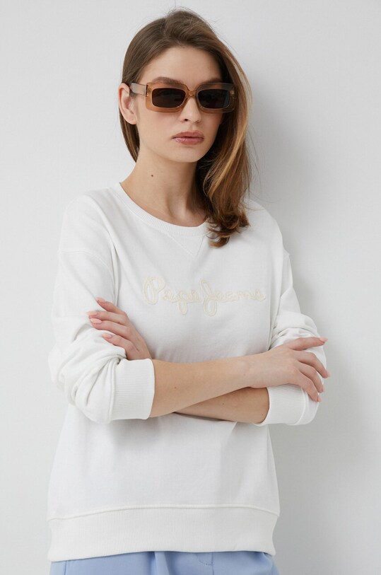 Pepe Jeans bluza Nanettes aplikacja biały PL581347.800