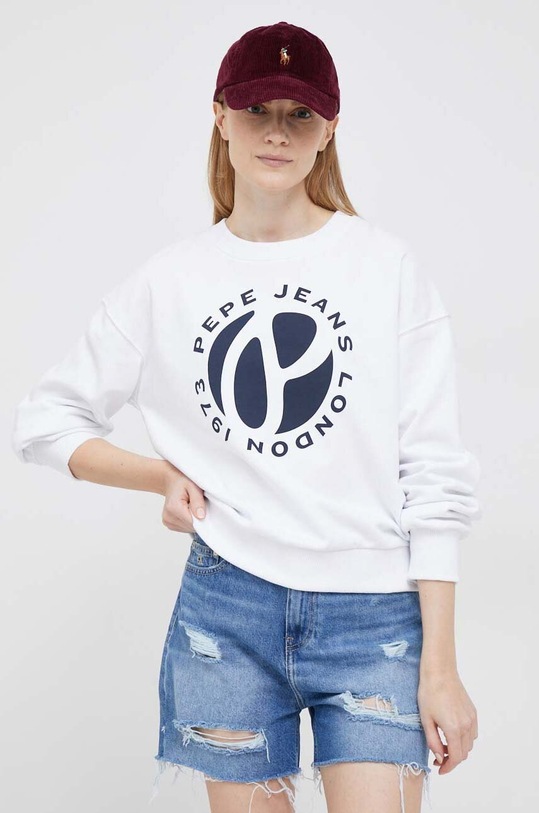 Pepe Jeans pamut melegítőfelső Wyllile pamut fehér PL581314.800