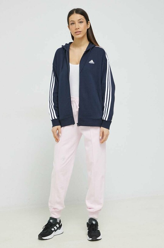 adidas hanorac de bumbac HA7155 bleumarin SS23