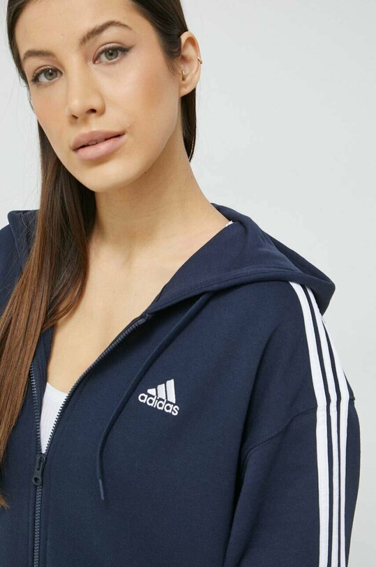 Бавовняна кофта adidas HA7155 темно-синій