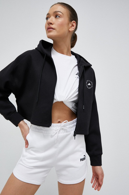 adidas by Stella McCartney bluza dresowa z kapturem czarny HR2214