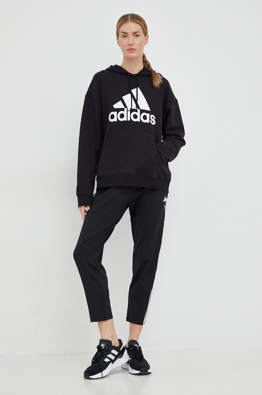 Adidas hanorac de bumbac HR4934 negru SS23
