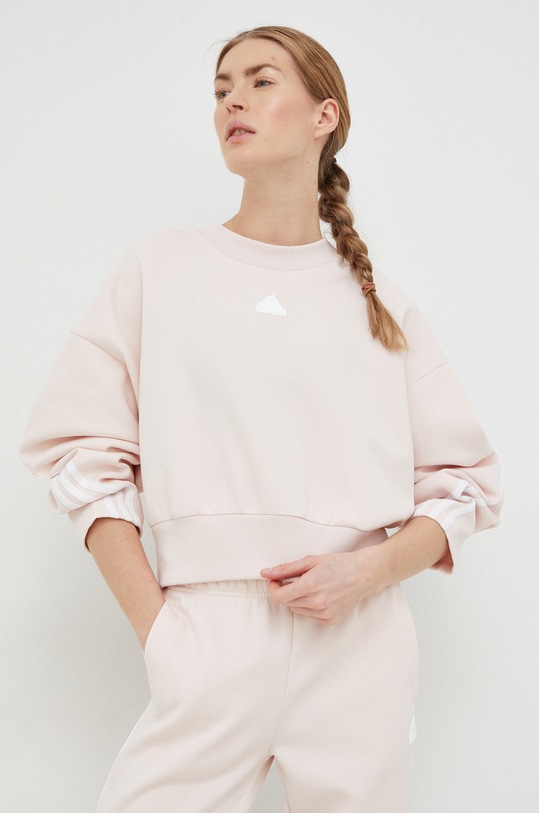 Суичър adidas без качулка розов IB8497