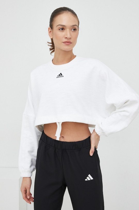 adidas bluza pozostałe biały IC6683