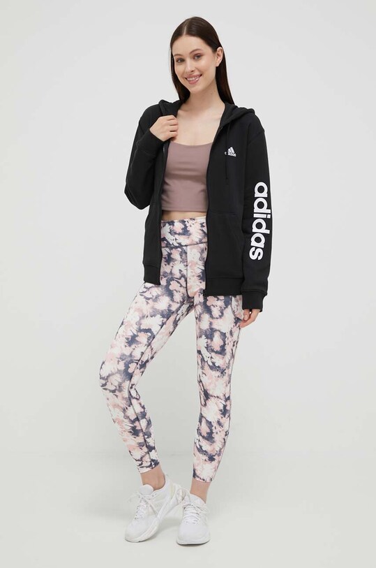 Бавовняна кофта adidas IC6863 чорний AW23