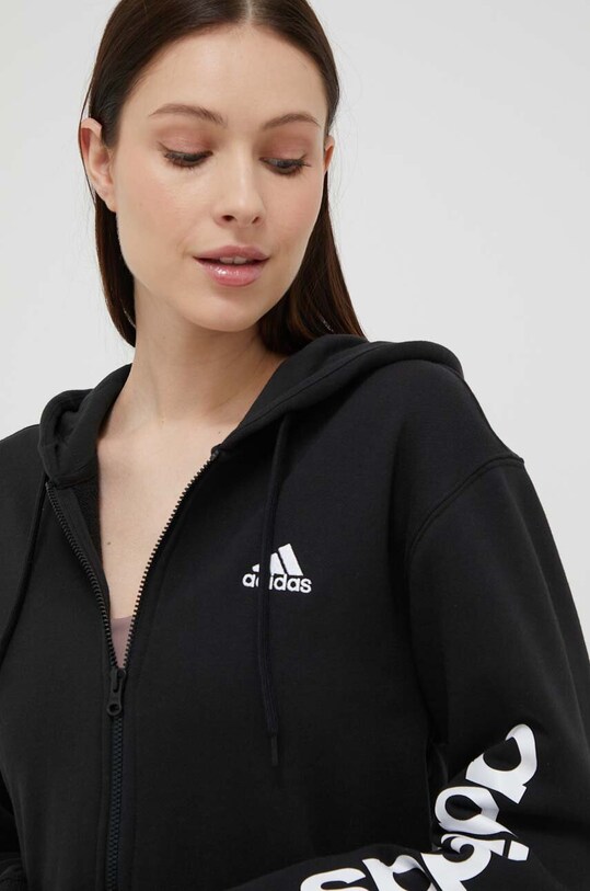 Бавовняна кофта adidas чорний IC6863