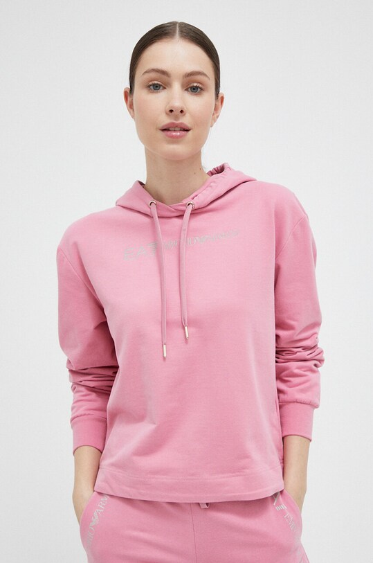 EA7 Emporio Armani bluza z kapturem różowy 3RTM19.TJCQZ
