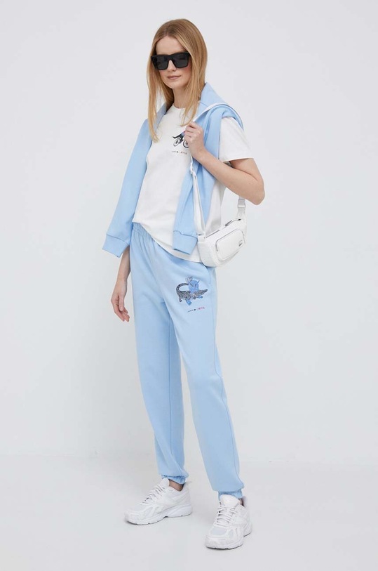 Îmbrăcăminte Lacoste hanorac de bumbac x Netflix SF7564 albastru