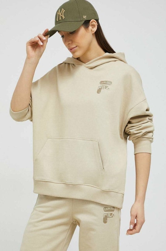 Fila bluza bawełniana bawełna beżowy FAW0444