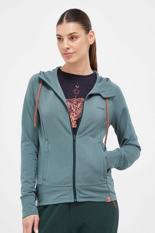 Viking bluza sportowa Lonetree Bamboo z kapturem zielony 730.25.4449