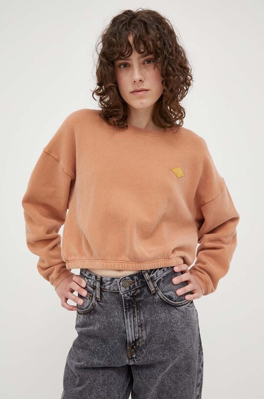 Mikina American Vintage s elastanom oranžová IZU03AE23