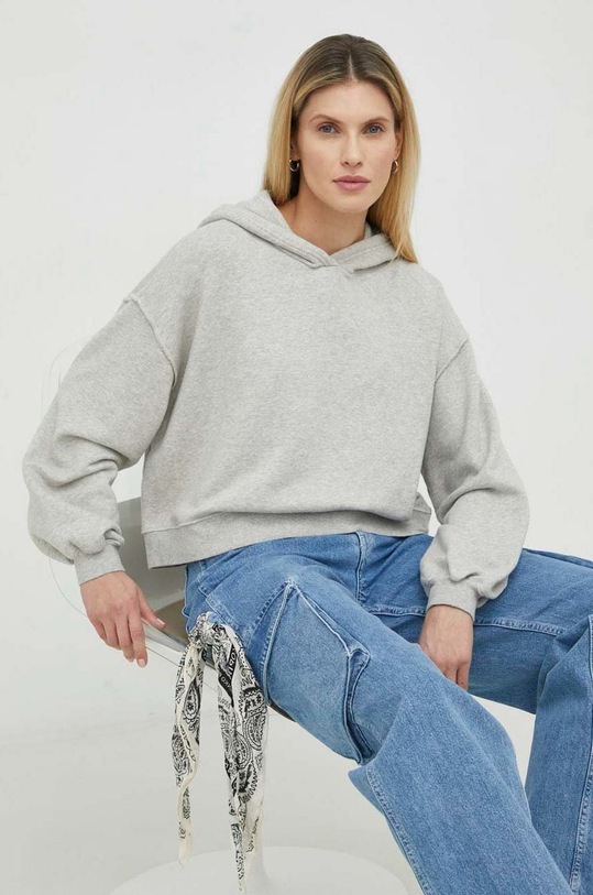 American Vintage bluza z elastanem szary GAN03BE23