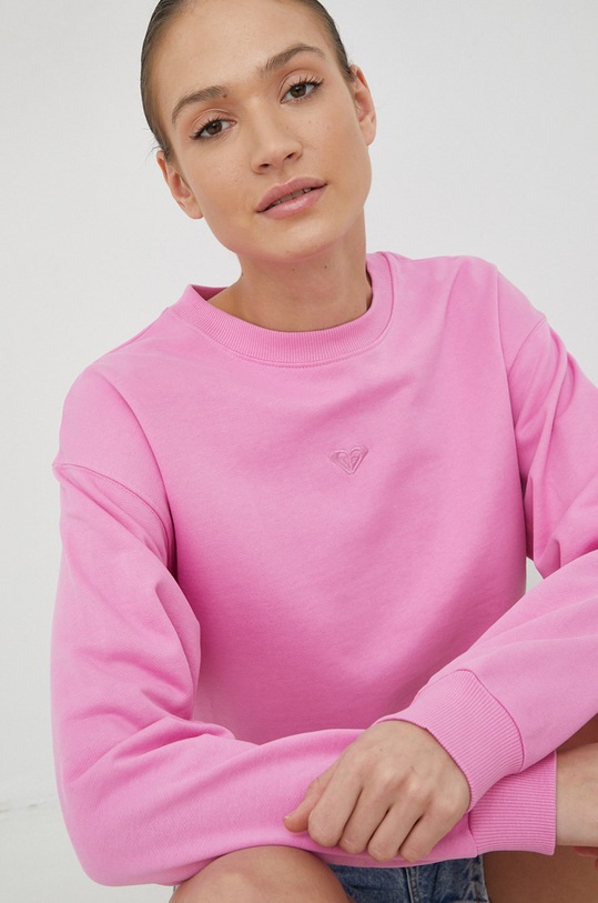 Bavlněná mikina Roxy růžová ERJFT04670