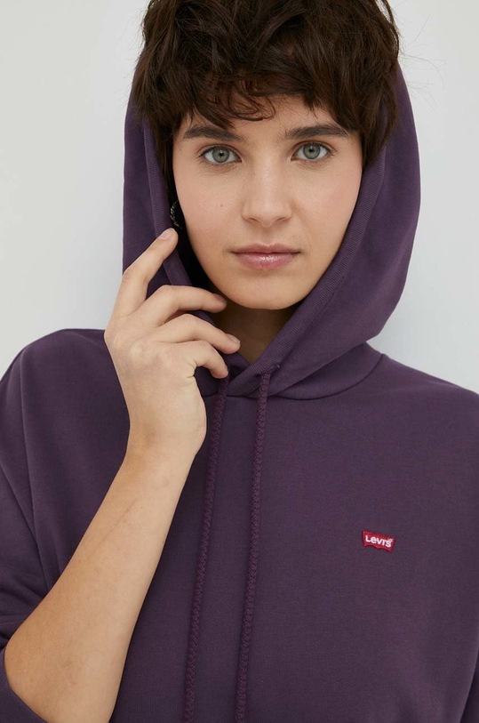 Bavlněná mikina Levi's fialová 24693.0042