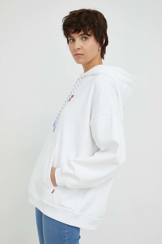 Βαμβακερή μπλούζα Levi's στάμπα λευκό A3397.0008