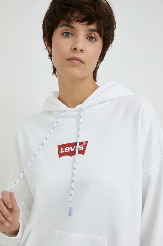 Βαμβακερή μπλούζα Levi's λευκό A3397.0008