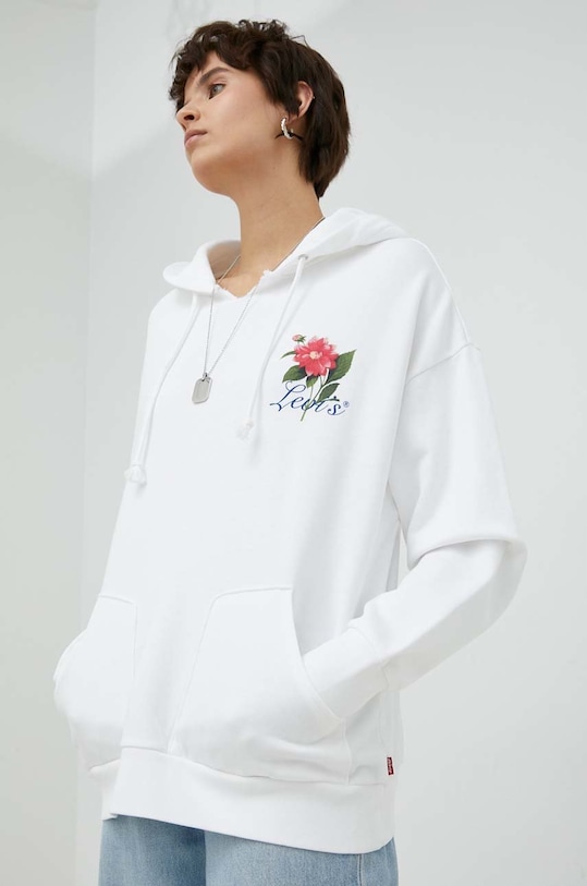 Памучен суичър Levi's памук бял A4933.0000