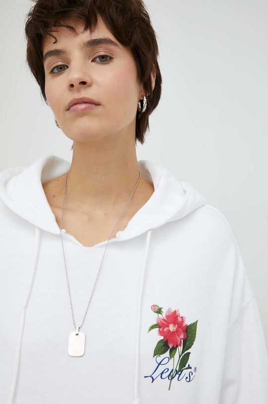 Памучен суичър Levi's бял A4933.0000