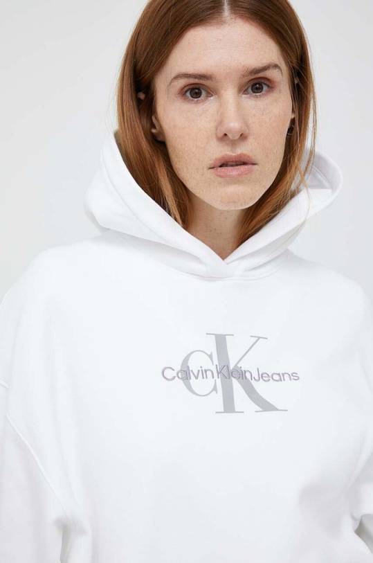 Bavlněná mikina Calvin Klein Jeans bílá J20J220695.PPYX