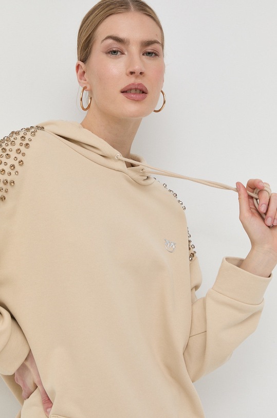 Pamučna dukserica Pinko bež 100375.A0L7