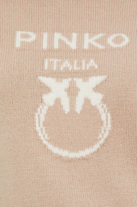 Pinko sweter wełniany 100414.Y7Z4 beżowy