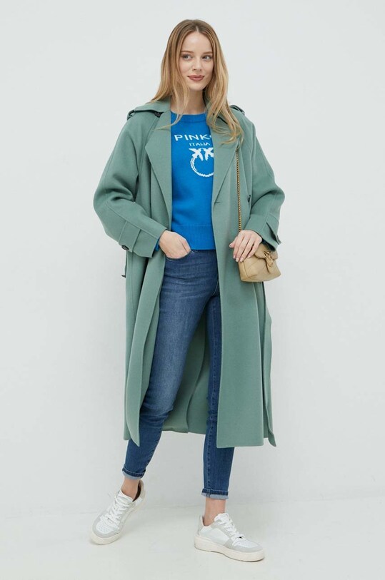 Шерстяной свитер Pinko 100414.Y7Z4 голубой AA00