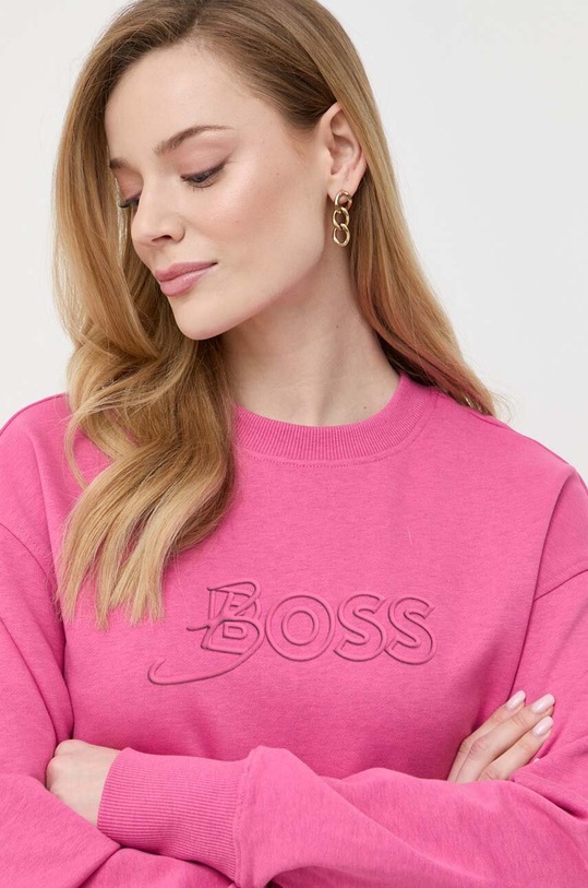 Βαμβακερή μπλούζα BOSS ροζ 50490967