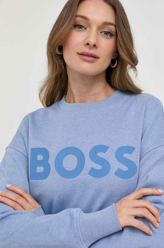 BOSS bluza bawełniana niebieski 50490967