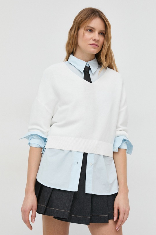 Marc O'Polo bluza bawełniana DENIM bawełna biały 341507362025