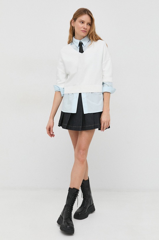 Marc O'Polo bluza bawełniana DENIM 341507362025 biały SS23