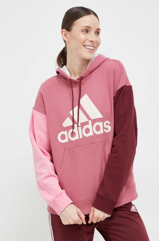 adidas bluza bawełniana nadruk różowy IC9869