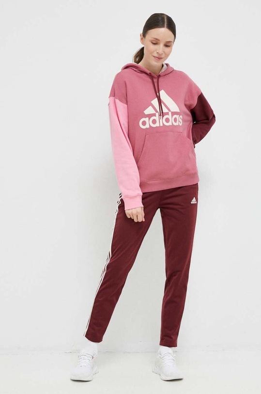 adidas bluza bawełniana IC9869 różowy SS23