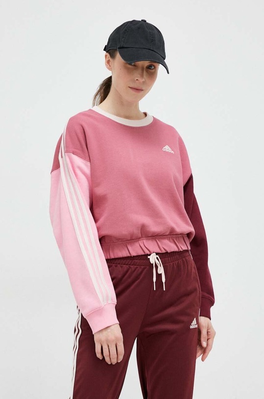 Mikina adidas bez kapuce růžová IC9875