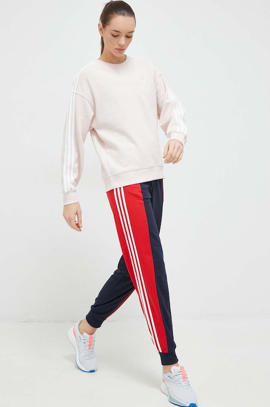 adidas bluza bawełniana IC9907 różowy SS23