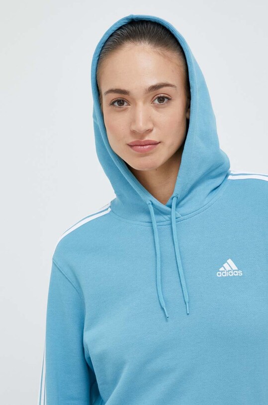 Bavlněná mikina adidas modrá IC9913