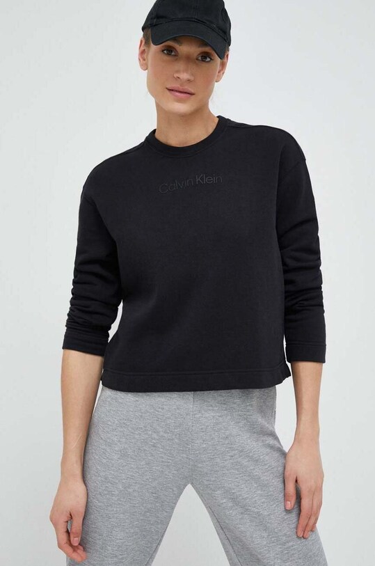 Φούτερ προπόνησης Calvin Klein Performance Essentials χωρίς κουκούλα μαύρο 00GWS3W301