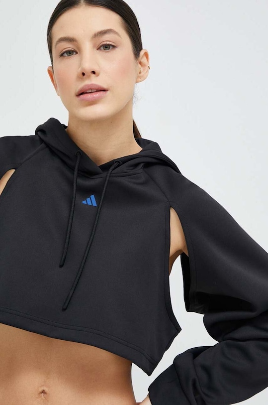 adidas Performance bluza treningowa z kapturem czarny HN7769