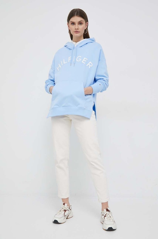 Tommy Hilfiger bluza bawełniana WW0WW37797.PPYX niebieski SS23