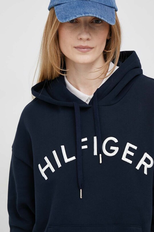 Βαμβακερή μπλούζα Tommy Hilfiger WW0WW37797.PPYX σκούρο μπλε