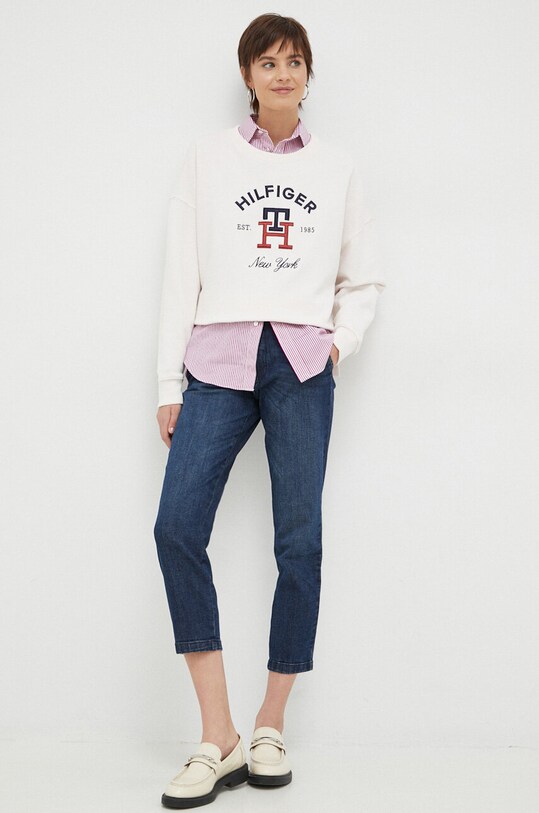 Tommy Hilfiger hanorac de bumbac WW0WW39188.PPYX bej SS23