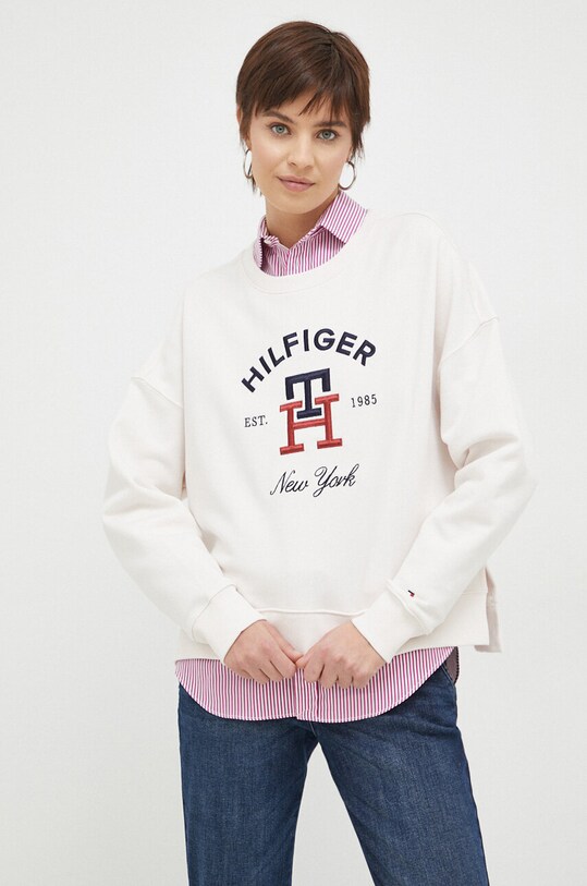 Tommy Hilfiger hanorac de bumbac bej WW0WW39188.PPYX
