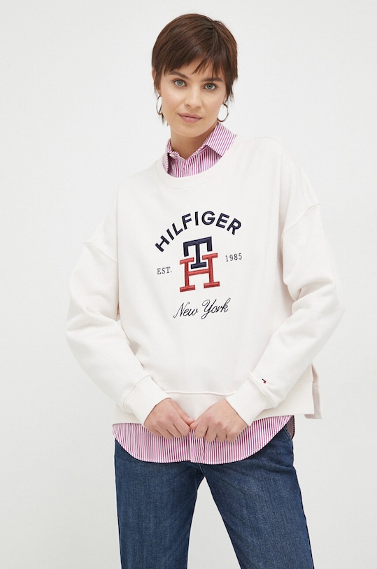 Tommy Hilfiger bluza bawełniana beżowy WW0WW39188.PPYX