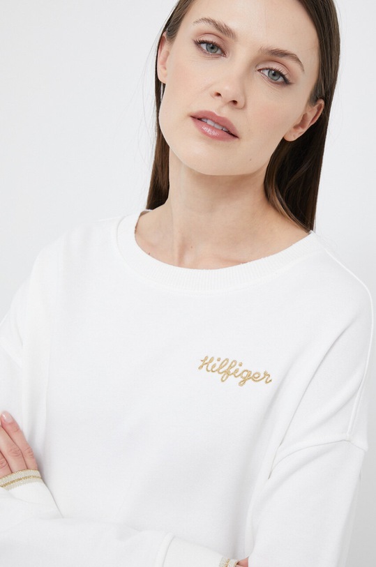 Bavlněná mikina Tommy Hilfiger bílá WW0WW38773.PPYX