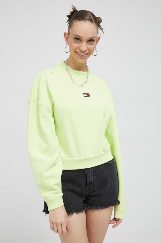 Tommy Jeans bluza bawełniana DW0DW15415.PPYX zielony SS23