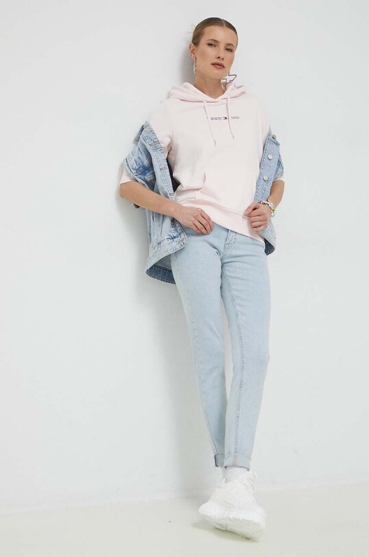 Mikina Tommy Jeans DW0DW15649.PPYX růžová SS23