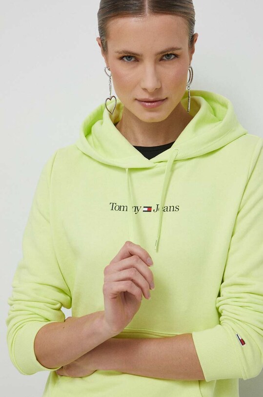 Суичър Tommy Jeans с качулка жълт DW0DW15649.PPYX