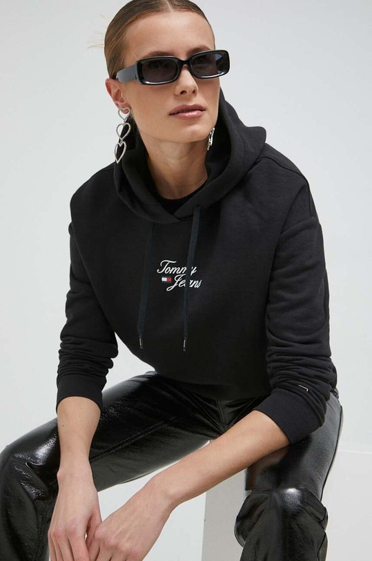 Tommy Jeans bluza z kapturem czarny DW0DW15410.PPYX