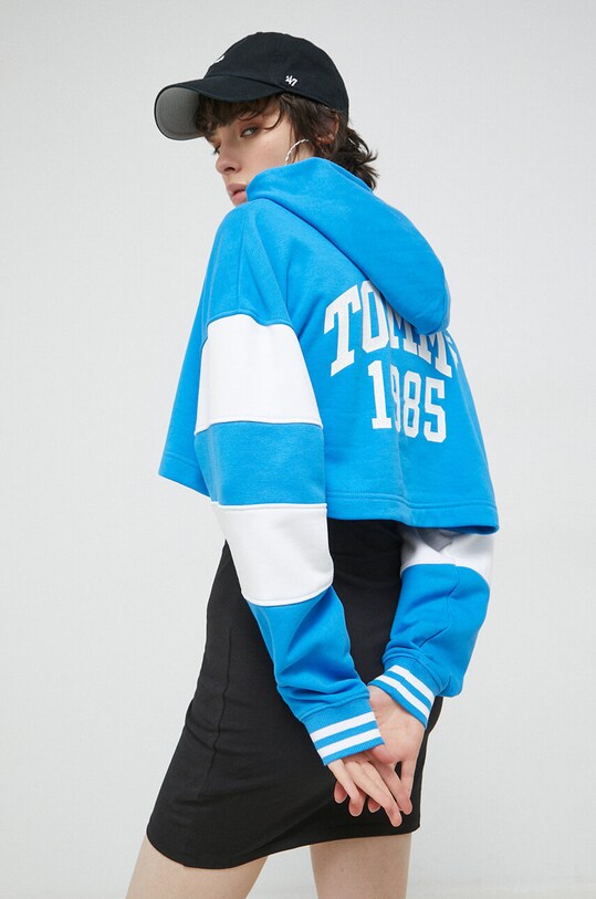 Кофта Tommy Jeans з капюшоном блакитний DW0DW15422.PPYX