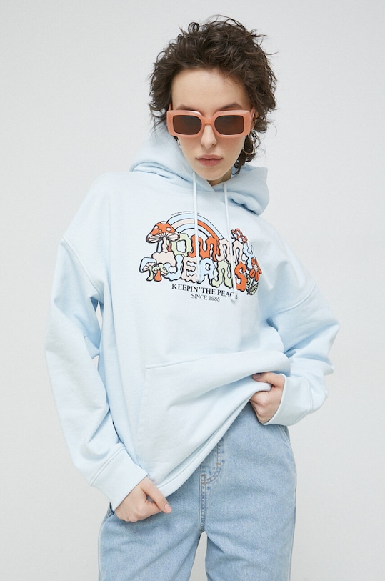 Tommy Jeans bluza bawełniana niebieski DW0DW15434.PPYX
